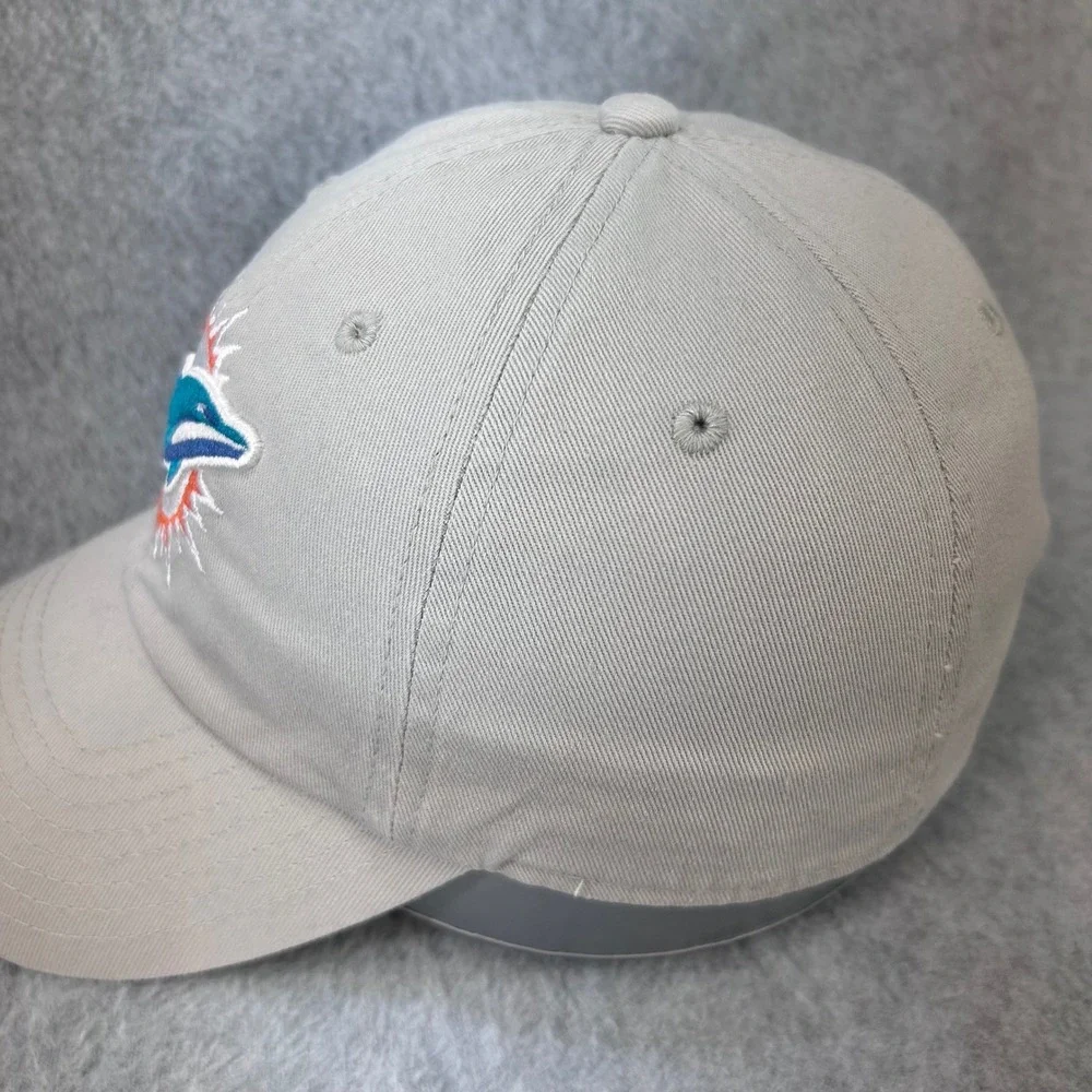 Miami Dolphins Logo Mens Gray NFL Team Apparel Baseball Hat Adjustable OSFM